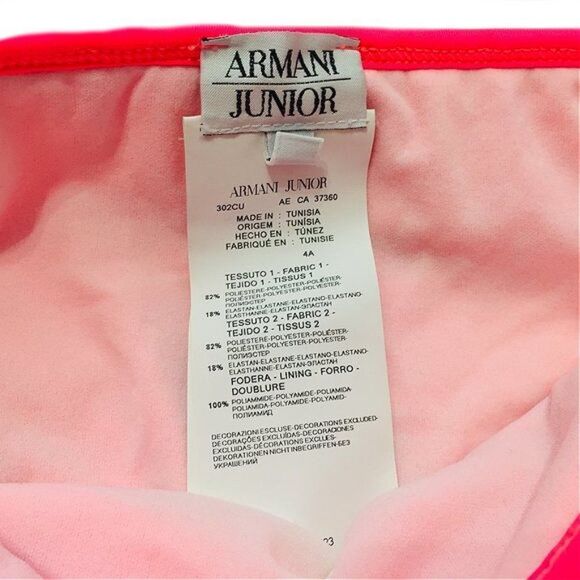 ARMANI JUNIOR Neon Pink Ruffle Trim Bikini - Picture 9 of 9
